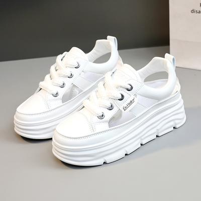 2025 Лето Новые Женские Сандалии Платформа Дышащие Женские Повседневные Туфли Модные Кроссовки на Шнуровке Роскошные Удобные Женские Сандалии