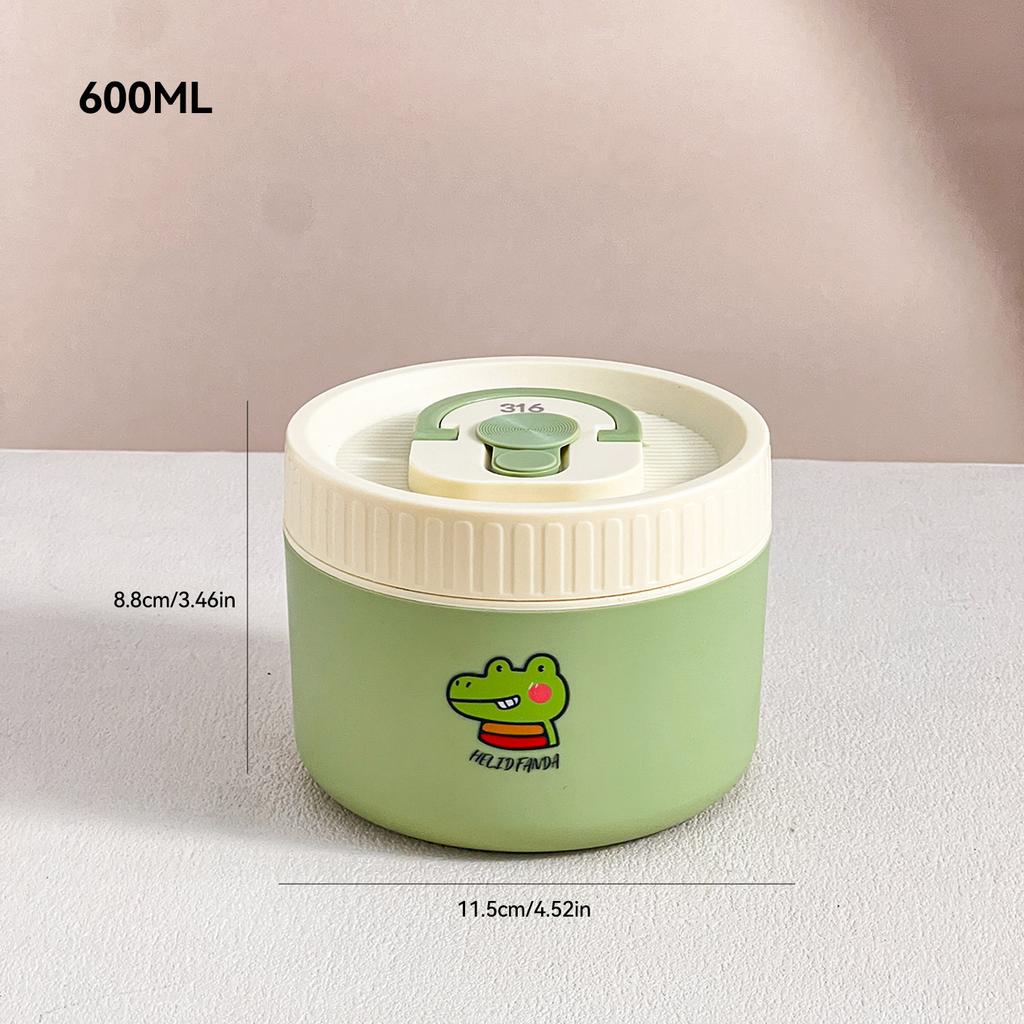 WORTHBUY Cute Thermal Bento Box Portable 304 Stainless Steel Lunch Box Heatable Sealed Leak-proof Food Container For Kids