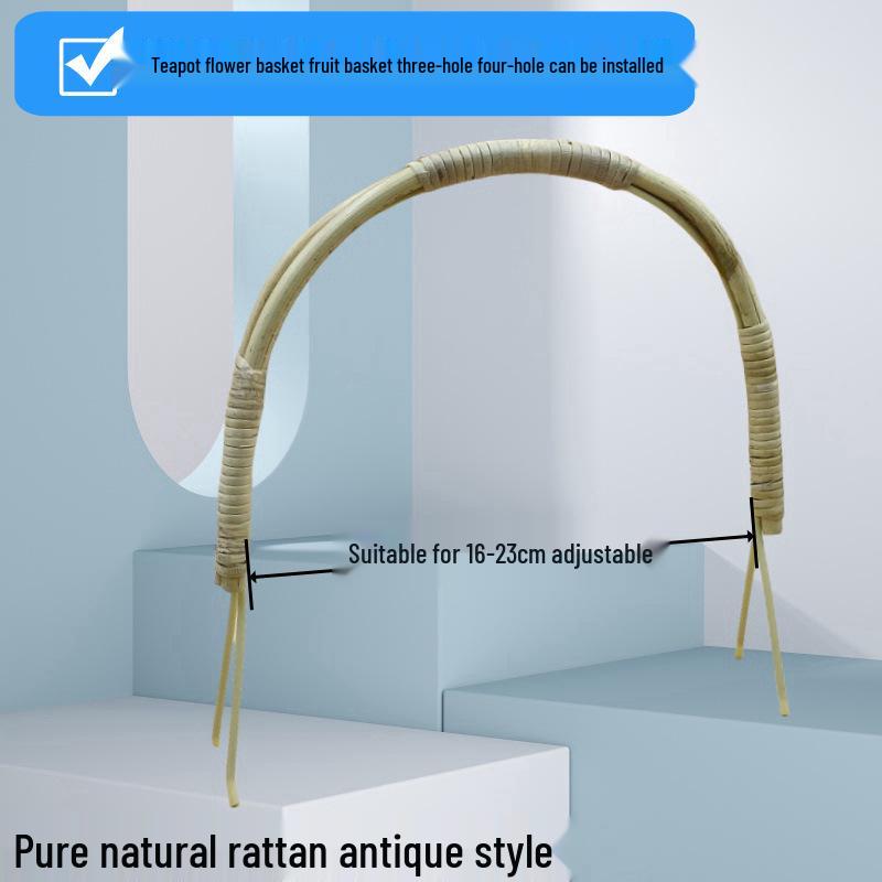 4-Hole Large Teapot and Accessories Set with Rattan Basket Handle