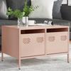 VidaXL Meuble TV rose 68x50x43,5 cm acier laminé à froid, support TV, buffet TV, armoire hifi, banc TV, armoire en métal, 851239