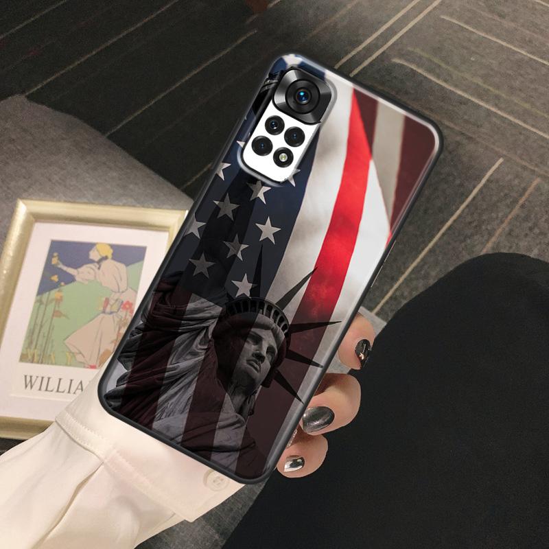 America Flag Statue of Liberty Funda For Xiaomi Redmi Note 14 13 Pro 9 10 11 12 Pro 10S 11S 12S Redmi 14C 13C 10C 12C Case