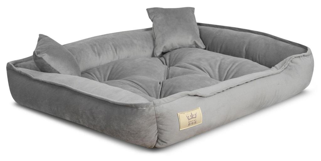Velvet Dog Cat Bed Couch Playpen Gray 4 Sizes