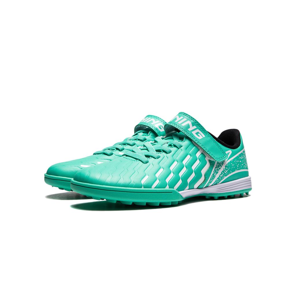 Li Ning Kids Logo Print Stitching Low Top Soccer Shoes Kids Soccer Shoes Parrot-Green YKGU018-5