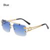 2025 Vintage Rimless Sunglasses Men Women Fashion Oversized Square Shades Eyewear New Double Bridge Gradient UV400 Sun Glasses