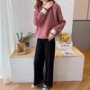 Classic O-Neck Plaid Knitted Sweater Women Loose Vintage Pullover Fall Winter New Long Sleeve Female Clothes