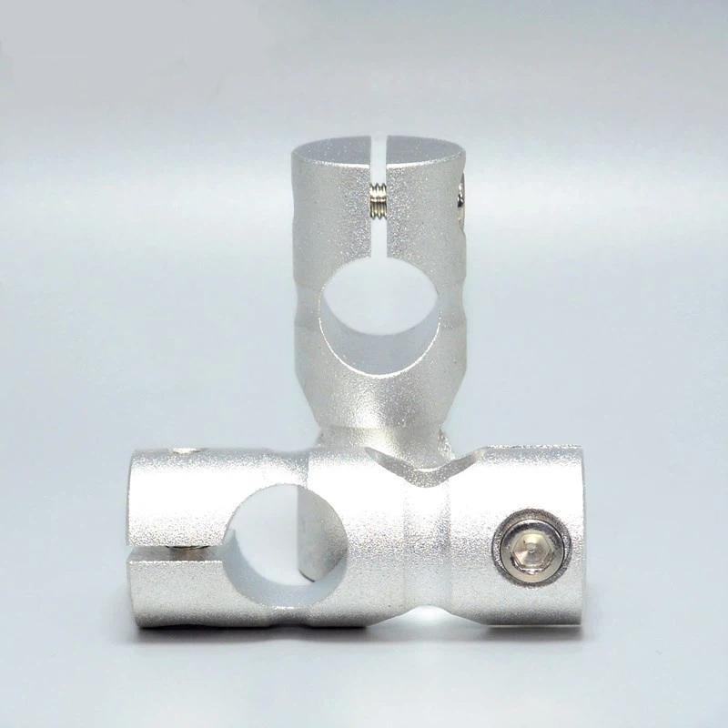 Aluminum Alloy Cylinder Fixing Clamp Cross Axis Bracket Strut Clamps Optical Axis Cross Block Steel Pipe Fixing Bracket Connecti