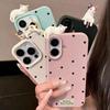 Милый 3D чехол с точками в виде кошек для iPhone 17 Air 17 Pro Max Чехол iPhone 11 12 13 14 15 16 Pro Max 14 16 Plus Мягкий противоударный чехол Funda