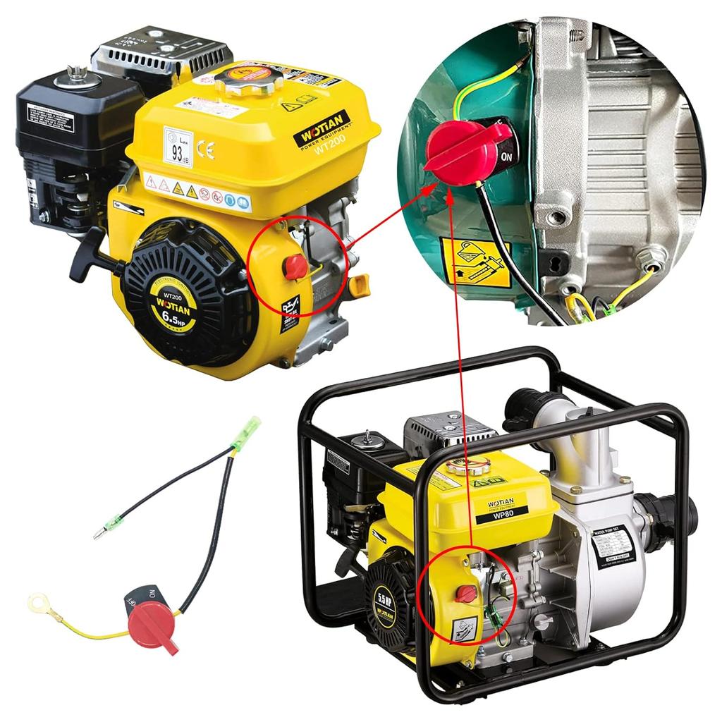 WOTIAN Engine On Off Stop Switch Compatible with Champion Predator Firman Briggs and Stratton Honda and Clones GX160 GX200 GX212 GX225 GX240 GX270