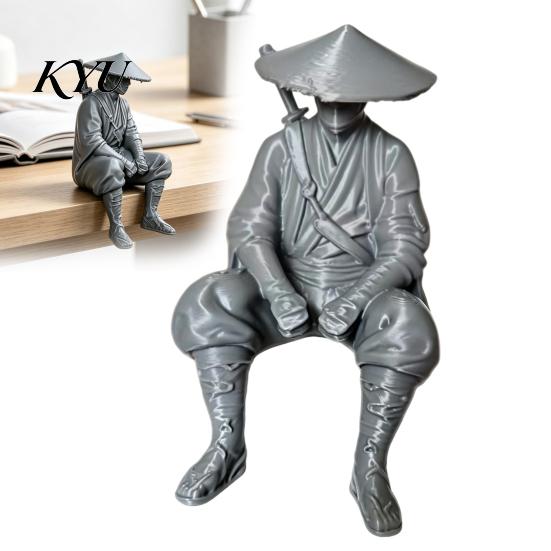 Миниатюрная модель персонажа Цзянху, 3D-печатная фигурка древнекитайского отшельника-воина, Статуэтка фехтовальщика с бамбуковой шляпой, Уникальная персонализированная