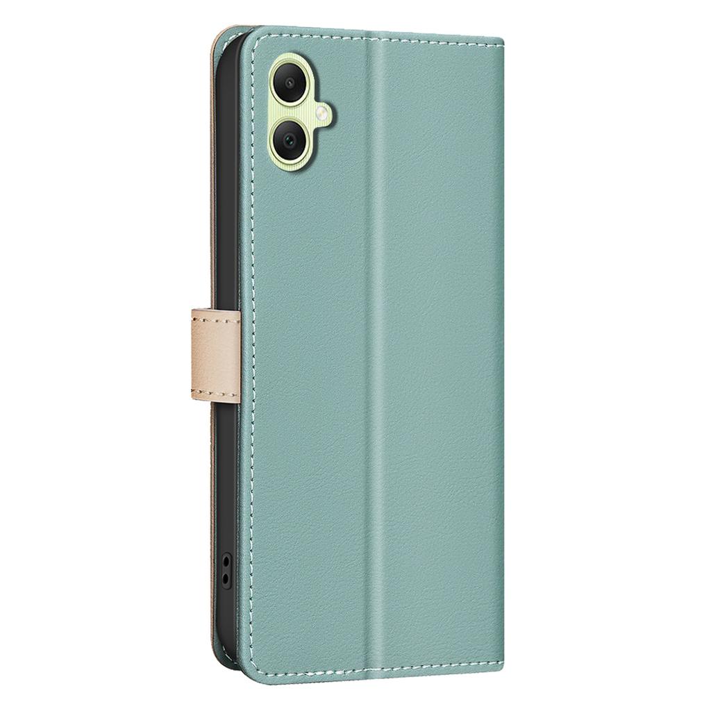 BINFEN COLOR BF33 For Samsung Galaxy F06 5G/M06 5G Leather Case Splicing Color RFID Blocking Wallet Stand Phone Cover