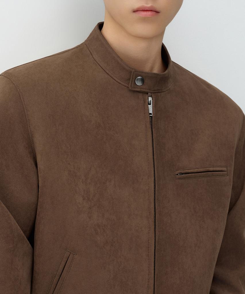 MUSINSA STANDARD Synthetic Suede Racer Jacket [Light Brown]