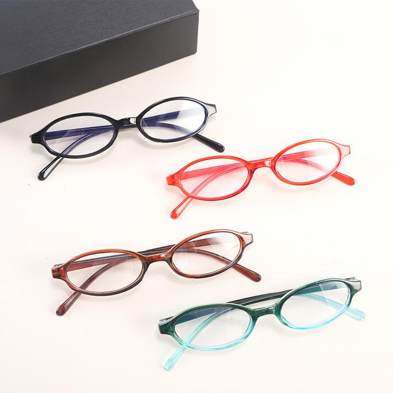 4 шт. Женские ретро-очки Y2K с овальной оправой, прозрачные линзы, модные маленькие очки для компьютера