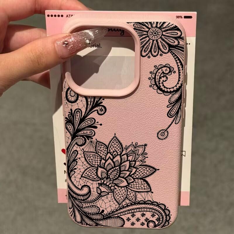 Роскошный чехол с узором из черного кружева для Samsung Galaxy A55 A36 5G S25 Ultra S24 FE S23 S26 Plus A07 A16 S21 A35 A26 A06 A54 A53 A34