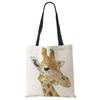 Watercolor Giraffe Deer Print  Tote Bags for Women Casual Handbags Shopping Bag Large Capacity