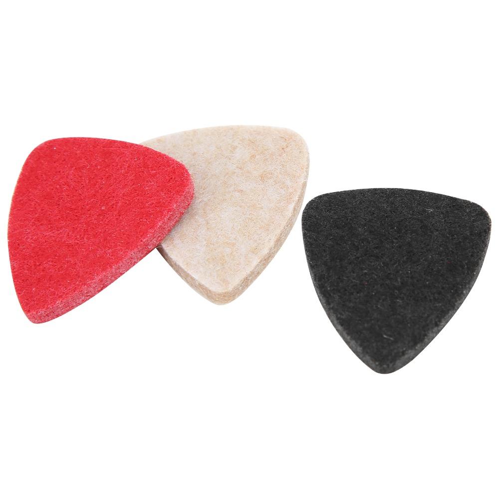 3PCS Mixed Color Felt Guitar Picks Wool Felt Material Music Instrument Accessories  For Practicing