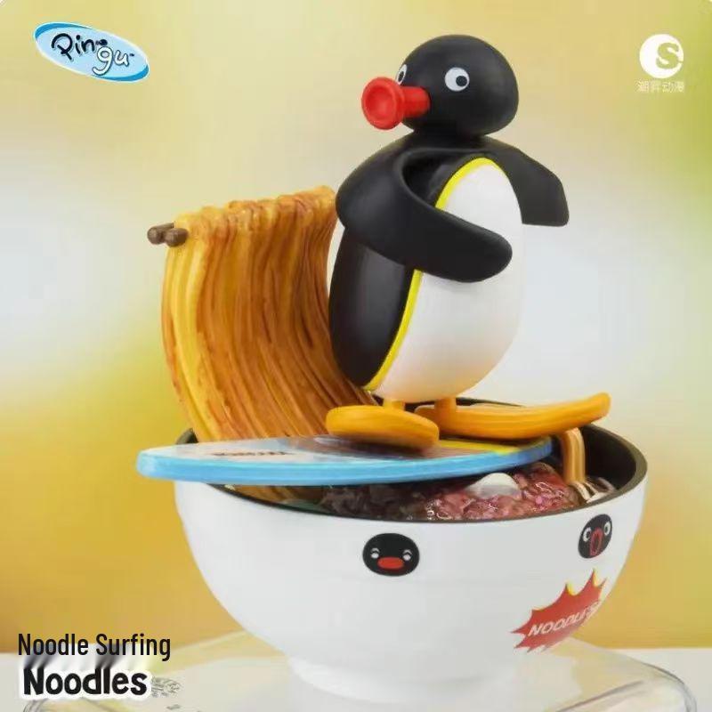 Pingu Fun Scene: DIY Cute Penguin Surfing Blind Box Series