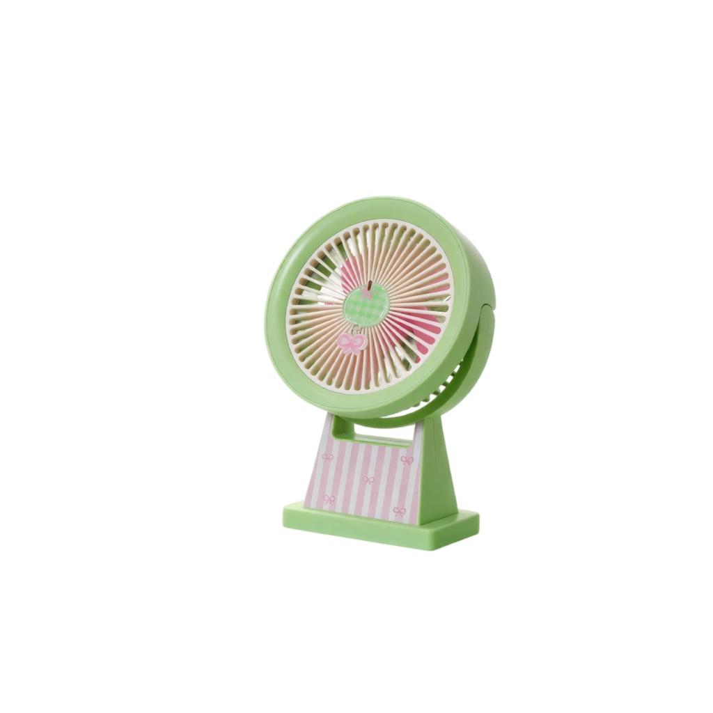 Portable Rechargeable Mini Fan with Cartoon Design Compact Small Desk Fan USB Powered Adjustable Angle for Personal Use