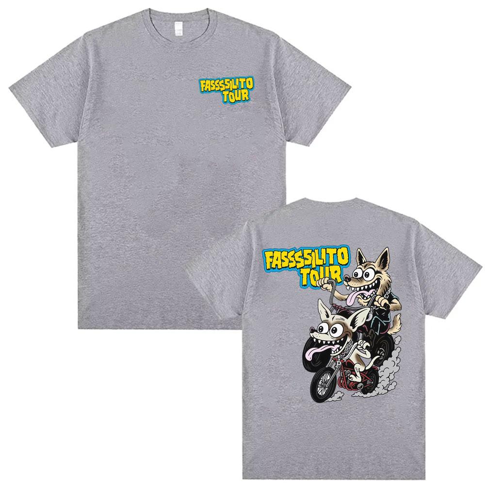 Singer La Pantera Fassssilito Tour T Shirts Men Women Casual 100 Cotton Oversized T Shirt Fashion Vintage Summer Tshirts Tops