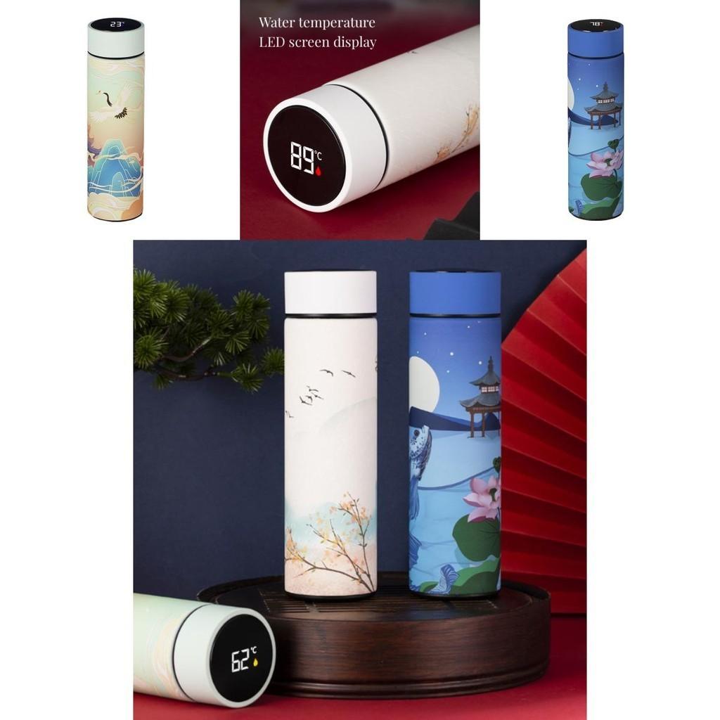 Креативный светодиодный дисплей температуры, вакуумная фляга из нержавеющей стали, 500 мл