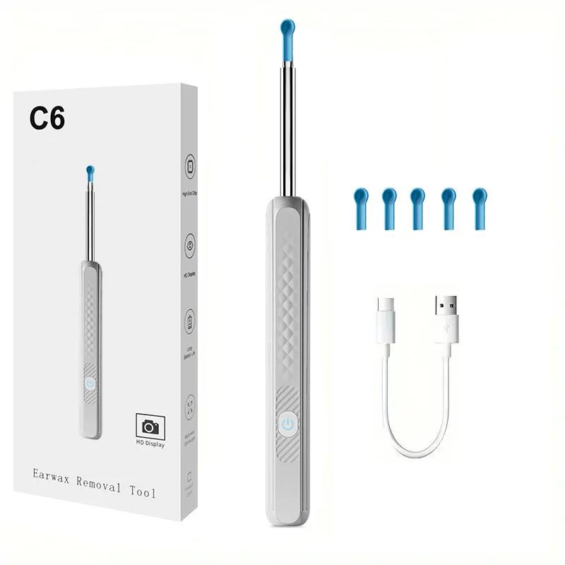 Беспроводной умный визуальный очиститель ушей 800 Вт HD-камера Инструмент для удаления ушной серы Совместим с Android iOS