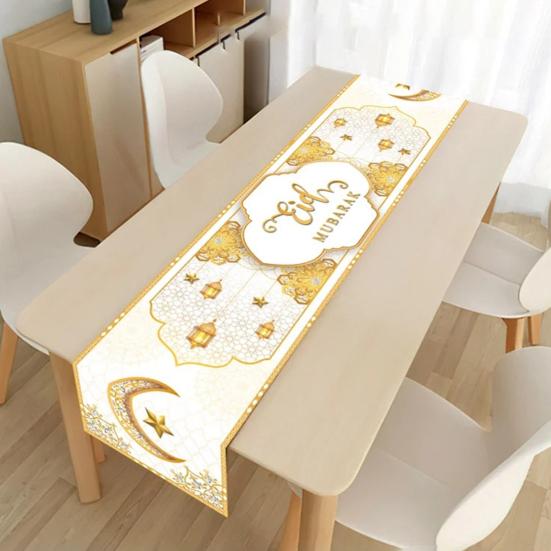 Скатерть-дорожка для украшения Рамадана, супермягкая износостойкая удлиненная крышка для обеденного стола, украшение Мубарак, товары для вечеринок