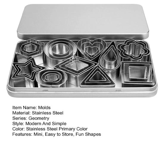 30 шт./компл., набор мини-формочек для печенья из нержавеющей стали, легко хранить, забавные формы, уникальные антикоррозийные формы для детей