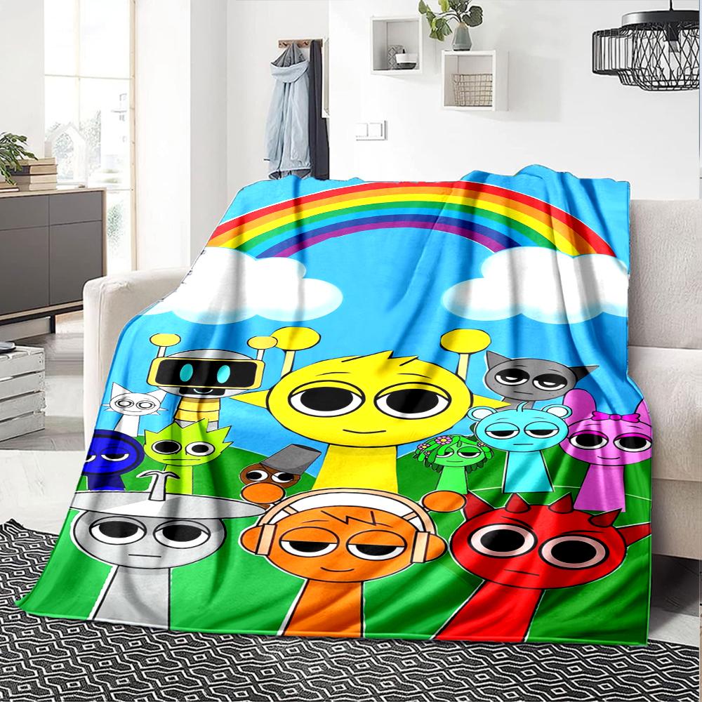 Sprunki Theme Printed Blanket - Perfect for Couch, Bed, Travel & Outdoor Use | Machine Washable, Cozy & Durable.