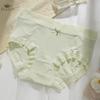Ice Silk Panties for Women New Bow Seamless Mid-waist Underwear Summer Thin Breathable Pure Cotton Crotch Sexy Briefs