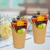 50Pcs Disposable Charcuterie Cups with 56Pcs Label Stickers 200Pcs Bamboo Skewers 12Oz Kraft Paper Appetizer Cups for French Fry Party Supplies
