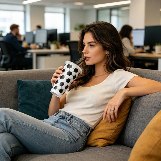 1/6/12Pcs 710ML Reusable Football Cup 24oz Plastic Drinking Bottle Football Themed Tumbler Game Day Sports Football Party Supplies Party Favors