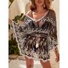 Chic Lace Embroidered Bikini Cover Up Dress - Delicate Hollow Out Design for Beach Glamour