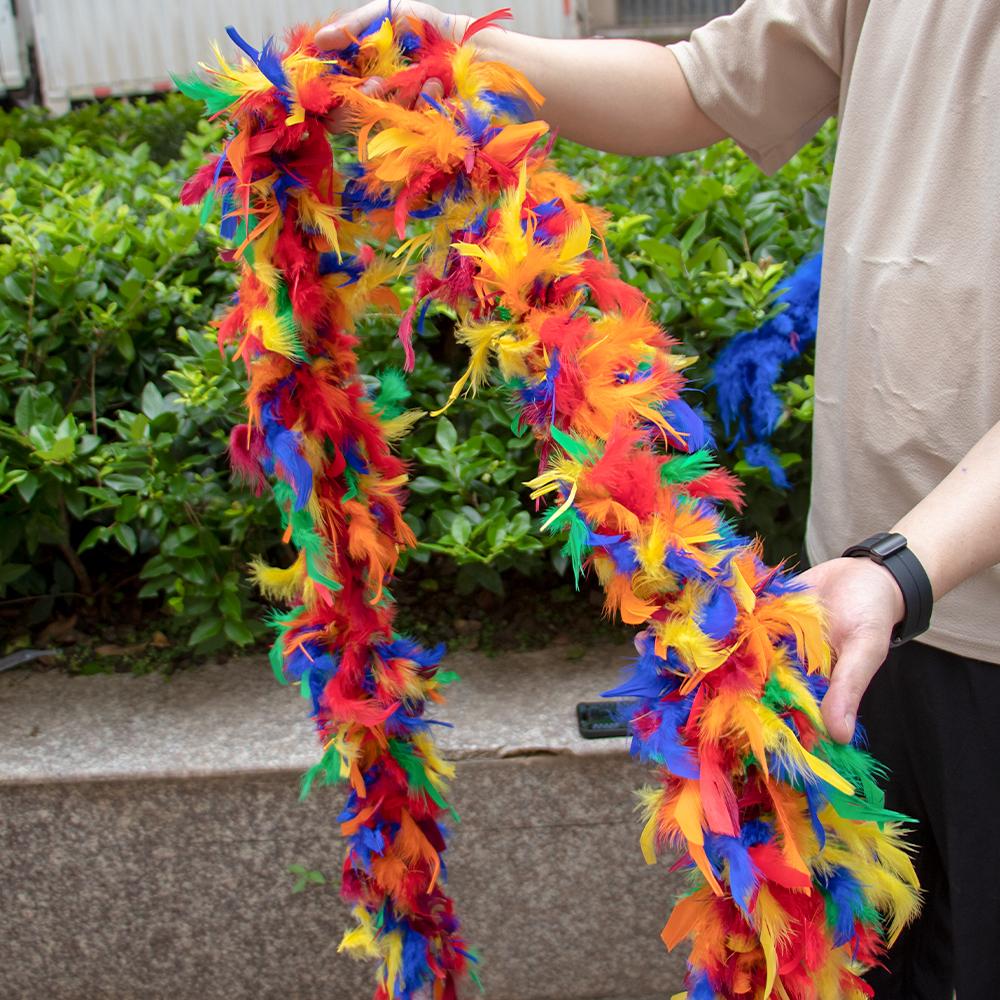 DIY 2M Natural Turkey Feather Boa Bulk - Pink Marabou Plumes for Wedding Decor, Carnival Costume, DIY Shawl Accessories