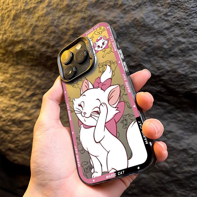 Смешной чехол для телефона с кошкой Мари для Apple iPhone 16 15 Pro Max 13 14 Plus 12 11 Pro plus Матовый
