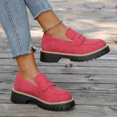 Новая осенняя повседневная матовая женская обувь большого размера на толстой подошве