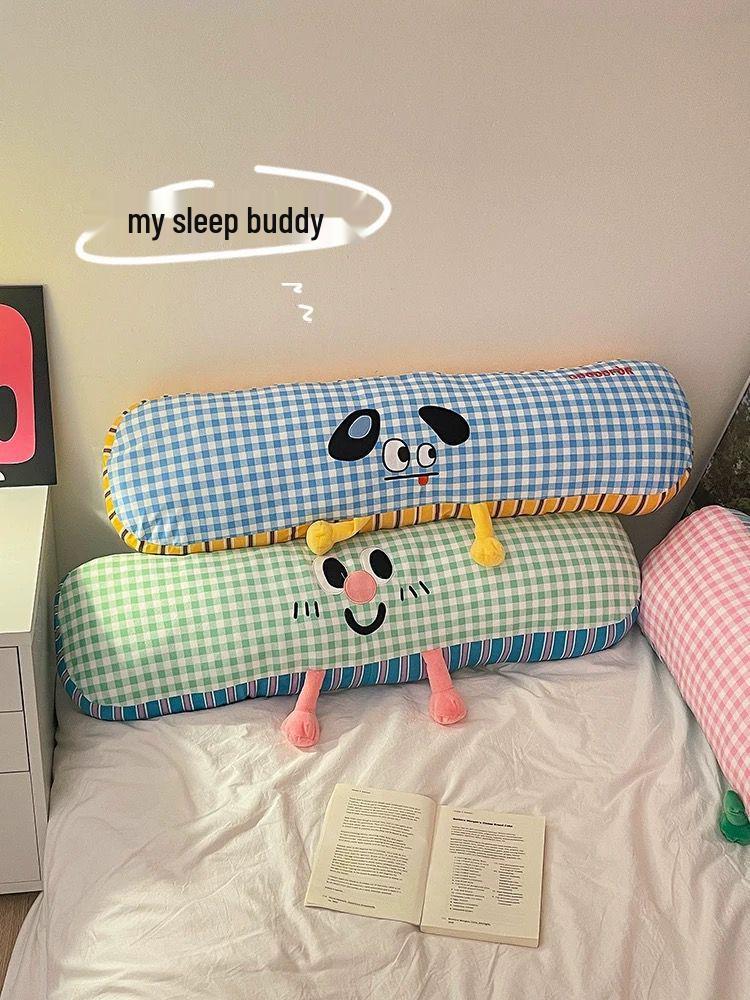 Прохладная длинная подушка из ледяного шелка для сна на боку - Съемная и моющаяся наволочка для взрослых