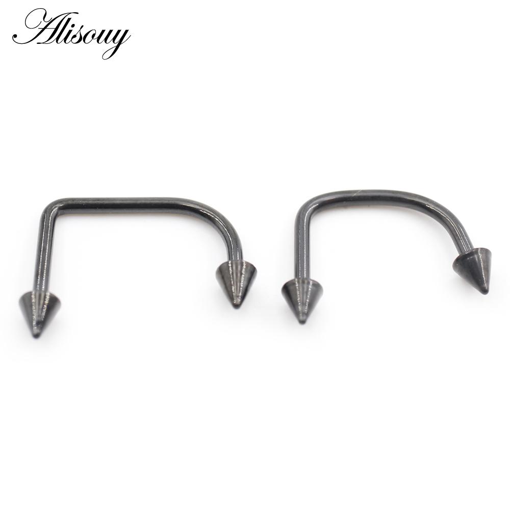 Alisouy 1PC U-образный шип конуса из нержавеющей стали подкова губа лабрет носовые кольца ухо уха серьги Daith Helix пирсинг украшения для тела