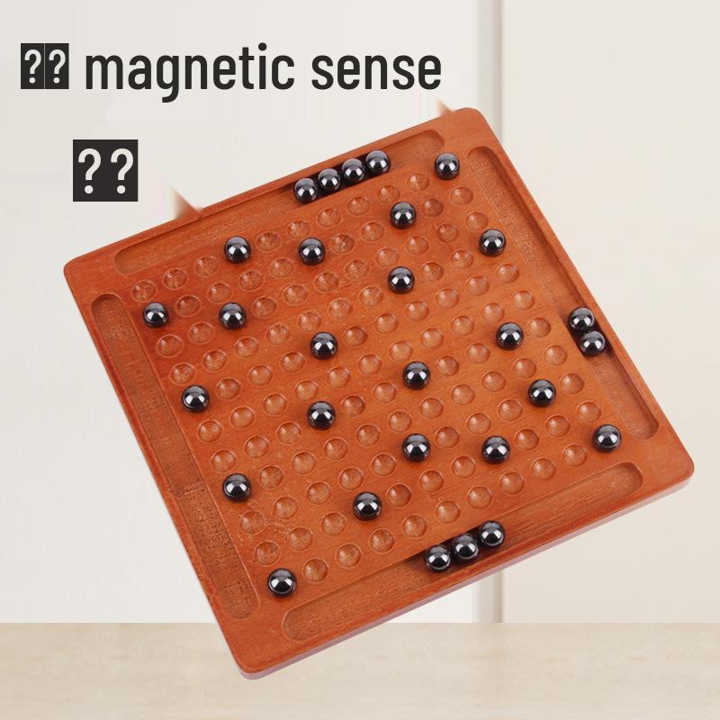 Магнитная шахматная головоломка из массива дерева для развития мышления детей