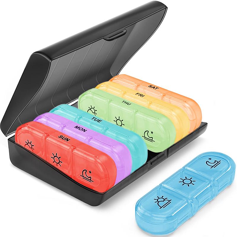Еженедельный органайзер для таблеток на 3 раза в день, большая 7-дневная таблетка с отдельными контейнерами, портативная таблетка для витаминов/рыбьего жира