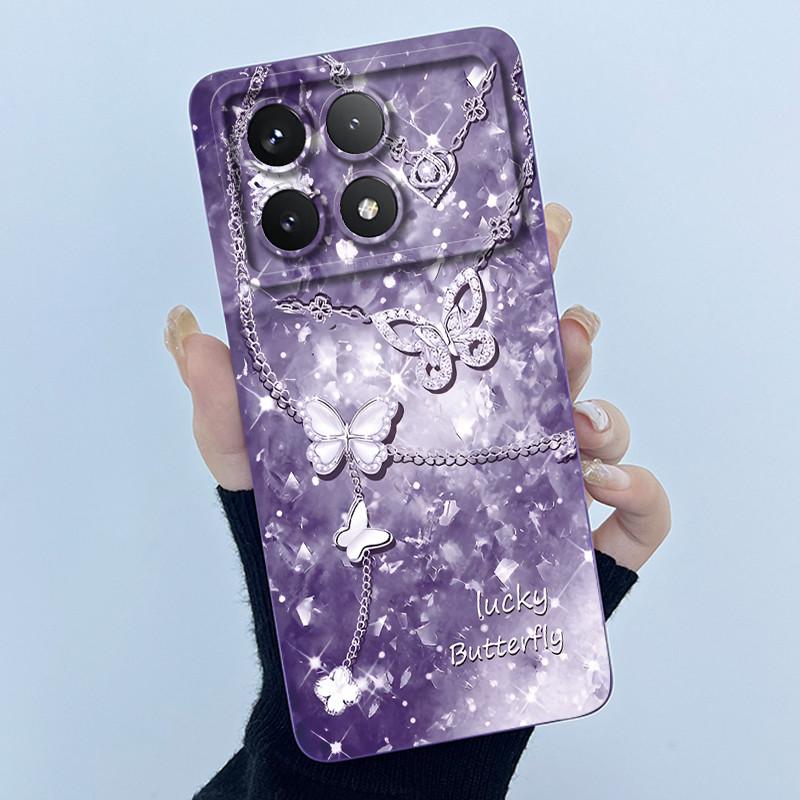 Для Xiaomi Poco X6 Pro 5G Чехол Poco X6Pro Задняя крышка Модный Минимализм Цветочный Мягкий Жидкий Силиконовый Чехол Для PocoX6 Pro Fundas