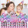 Birthday Theme Party Decoration Banner Pull Flag Cake Flag Balloon- Set