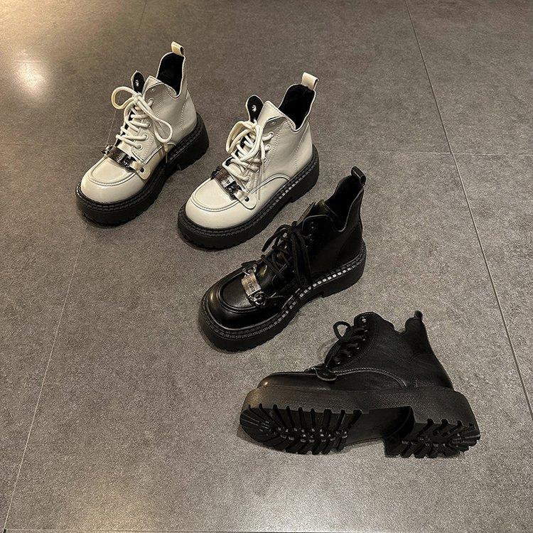 Короткие сапоги, женские новые зимние женские ботильоны на платформе в британском стиле