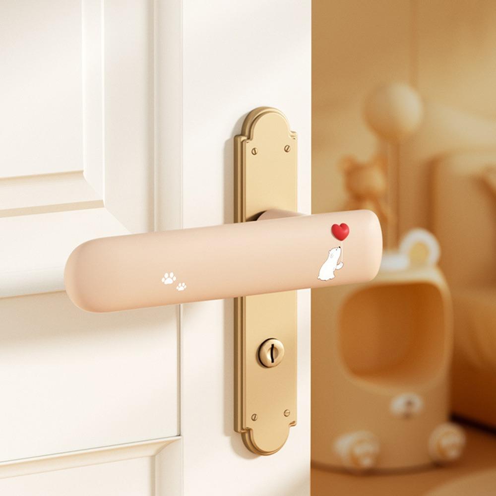 Anti-collision Door Knob Cover Silicone Protective Pad Cute Baby Safety Sleeve Protector for Home