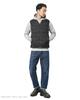 TAION Down Button Inner Down Men's V-Neck Vest, TAION-001 (White, L)