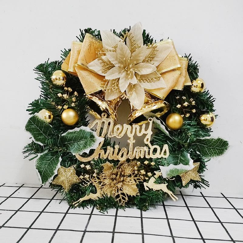30cm Christmas Wreath with Bow and Pine Cones for Door Decoration