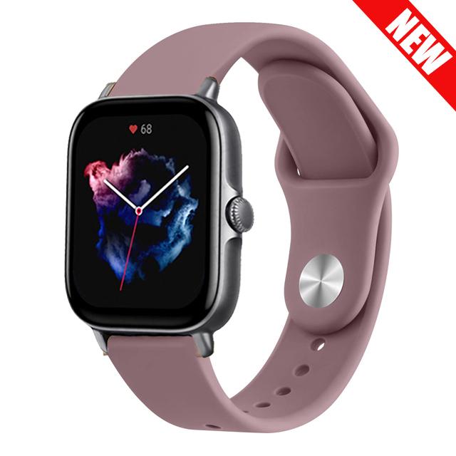 20 мм/22 мм ремешки для часов для Amazfit GTS 4/3/2/2e/Mini/GTR 42 мм/GTR 4/3 Pro Силиконовый браслет Amazfit helio/balance 2 bip 5 6 ремешок