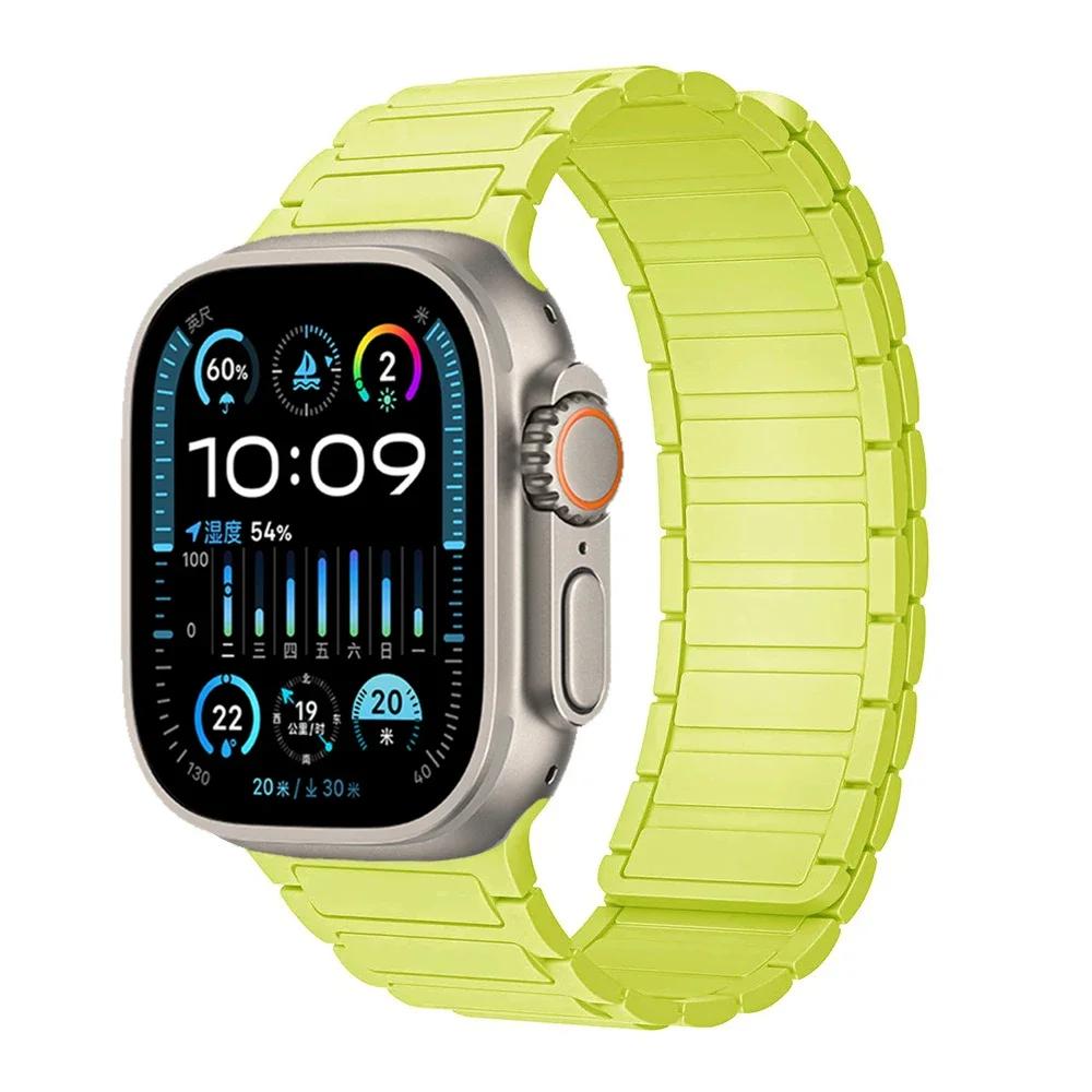 Силиконовый ремешок для Apple Watch Band 49мм 46мм 42мм 45мм 44мм 41 40мм Браслет iWatch Серии 11 10 9 8 7 6 5 4 SE Ultra 3 2 49ММ