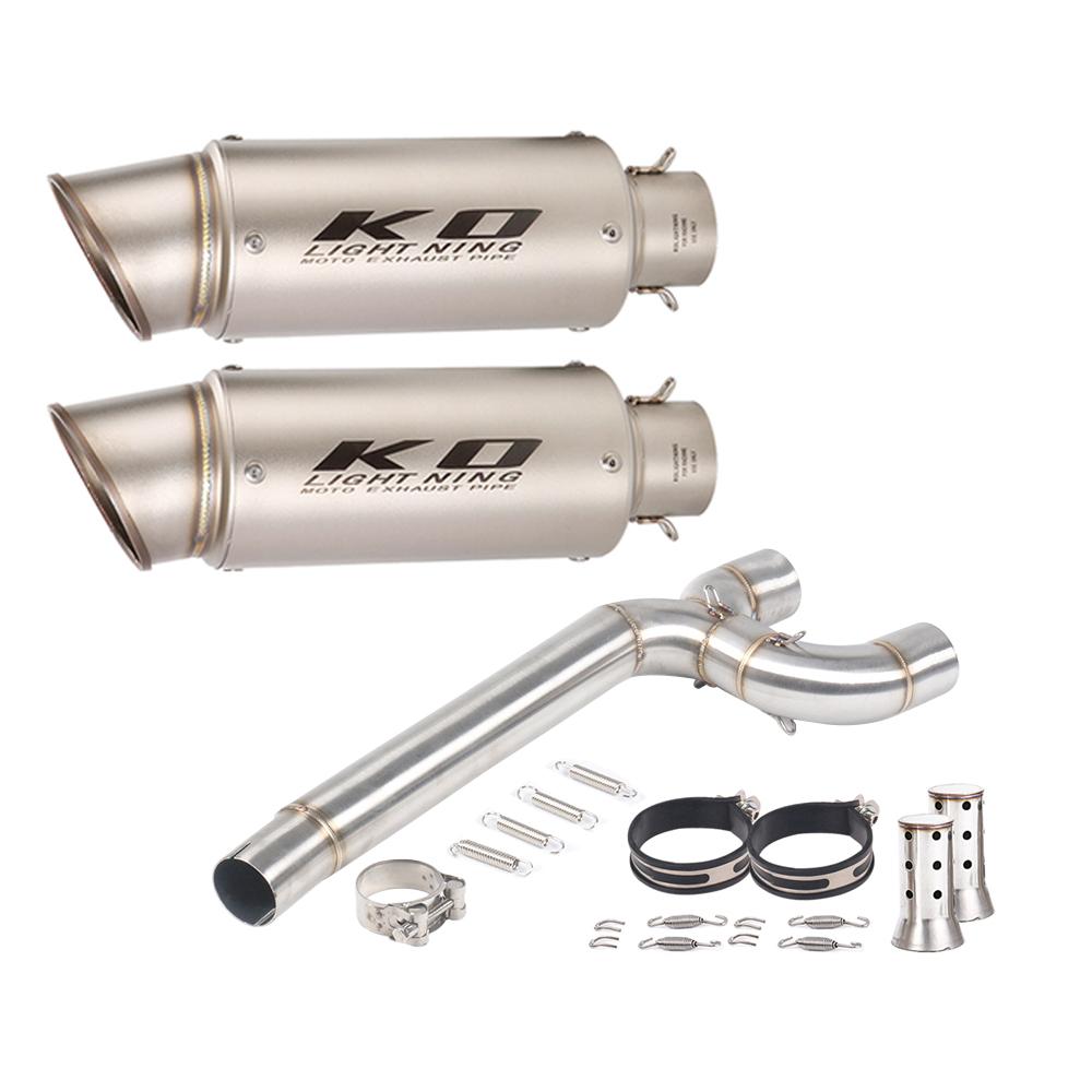 51MM Motorcycle Exhaust Escape System Middle Link Pipe Muffler With DB Killer Stainless Steel For YAMAHA FZ6 FZ6N FZ6S 2004-2011