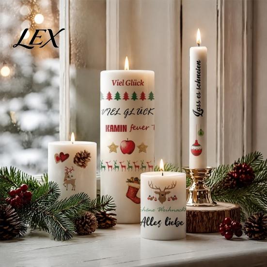 Decorative Graphics for Candles Christmas Candle Transfer Stickers, DIY Holiday Craft Supplies, Waterproof Water Decals Making And Festive Home Decor