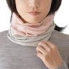 Silk Neck Ultra Natural 53cm Pink and Light Gray [Kinuya] 100% Warmer, Warm, Heat-Generating, Winter, Seamless, Fiber, Long, Two-Tone,