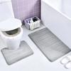 Yousheng 4Pcs/Set Sponge Bathroom Mat Water-Absorbent Bath Rug Non-Slip Machine Washable Floor Mat for Tub Shower Toilet